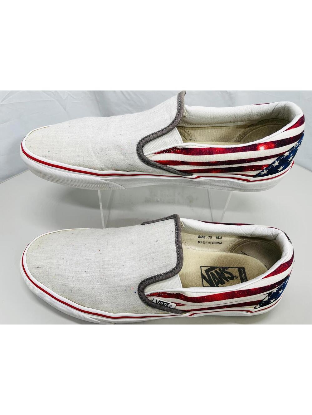 Vans Canvas Classic Slip On 2 Tone US Flag Shoes Mens 10.5 - Picture 2 of 12